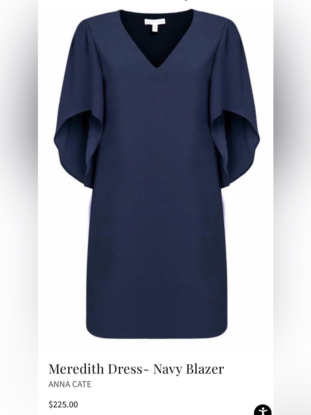 Anna Cate Navy V-Neck Dress